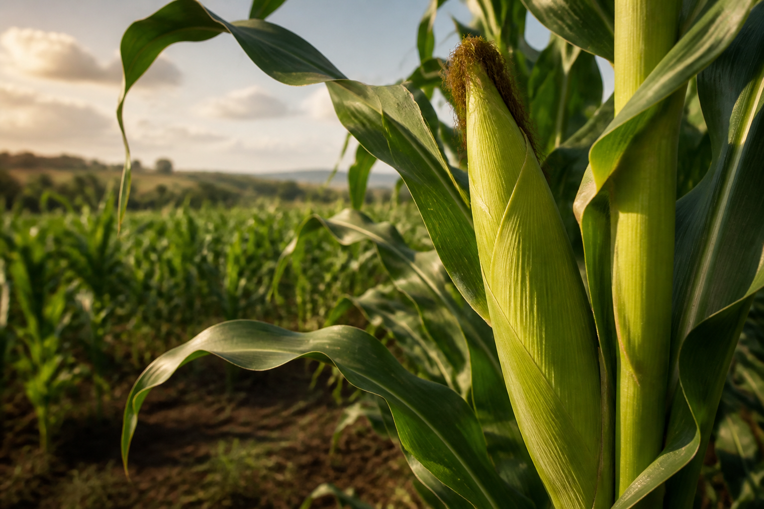 Maize growing in a Kenyan field